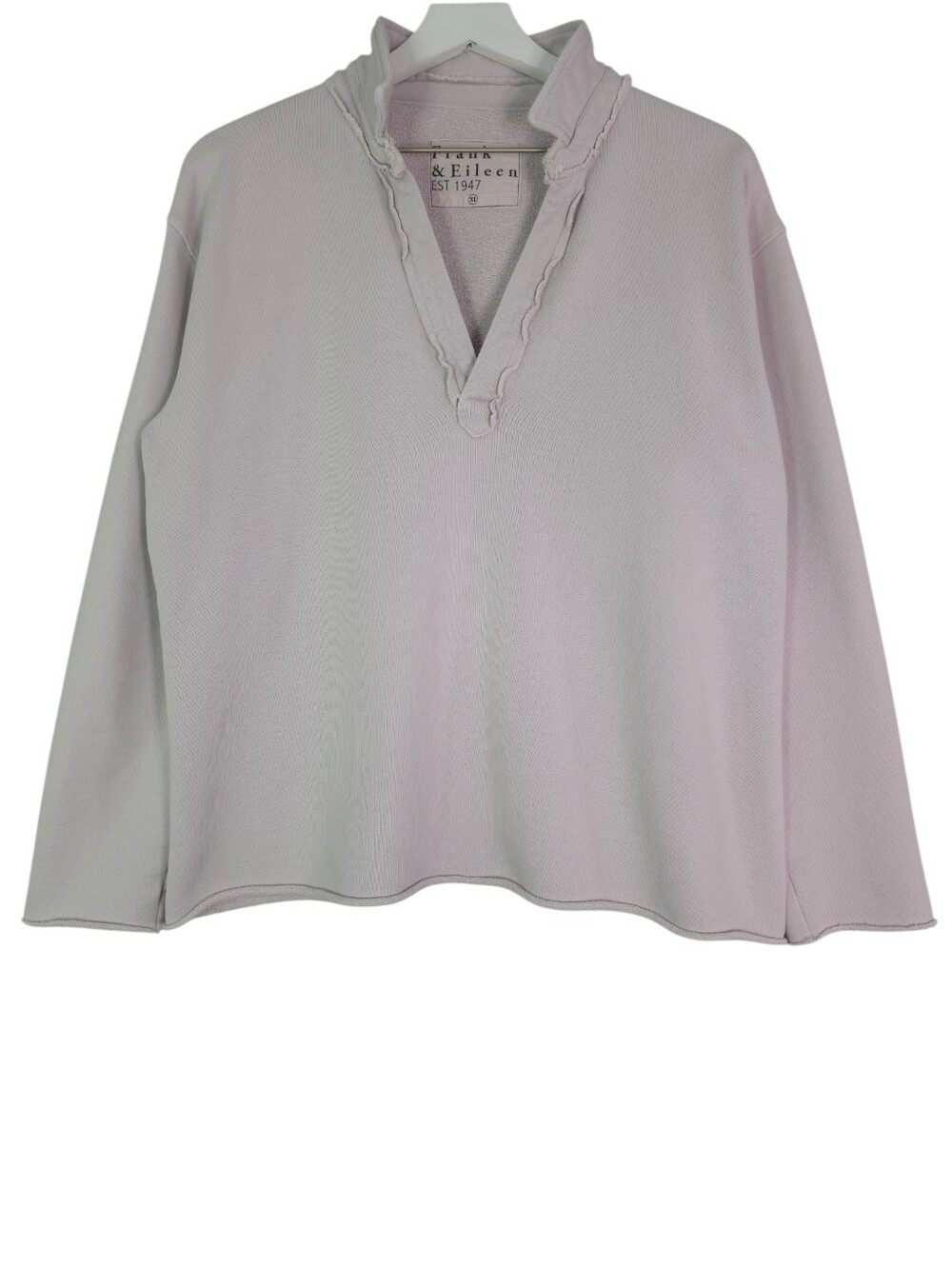 Frank & Eileen Womens XL Popover Henley Triple Fleece Sweatshirt Light Purple